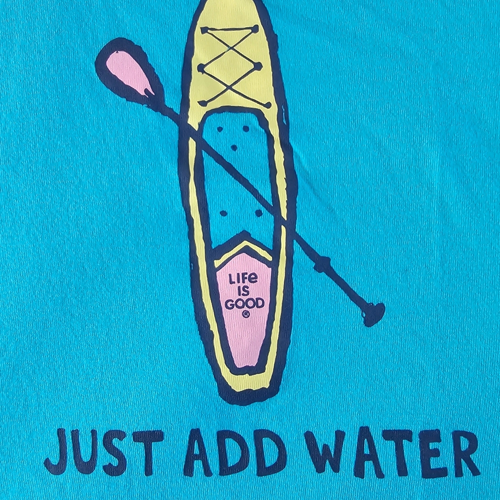 Life Is Good Women's Aqua Tee with Kayak Design